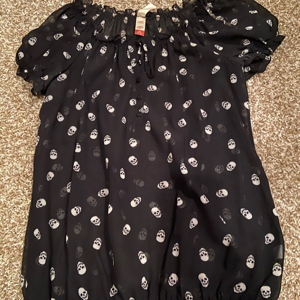 Skull Peasant Blouse
